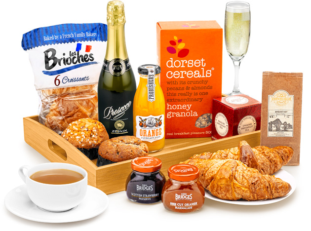 Breakfast Tray Gift Set With Prosecco